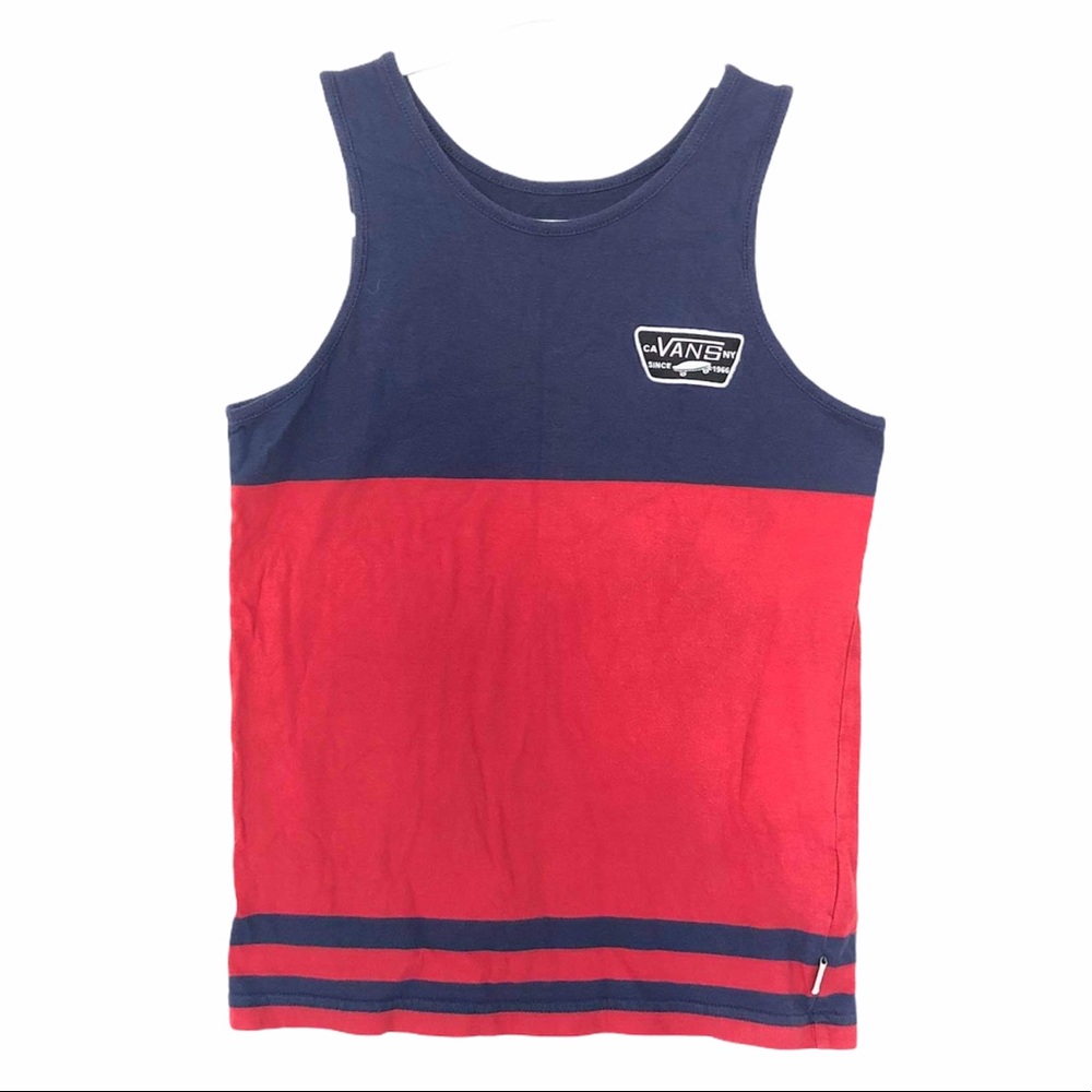Van’s Women’s Small Tank Top Blue Red Sleeveless Skater Athletic Athleisure